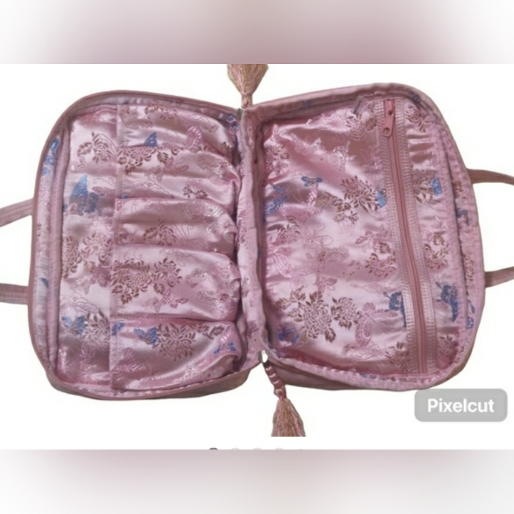 Pink Satin Travel Organizer.